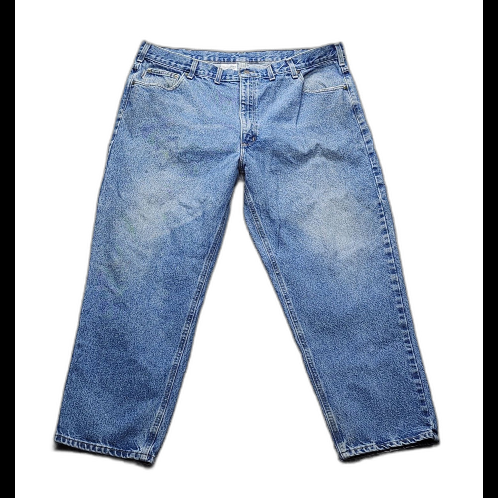 Carhartt Men's Size 44x30 (40x28)  Straight Leg Relaxed Blue Jeans